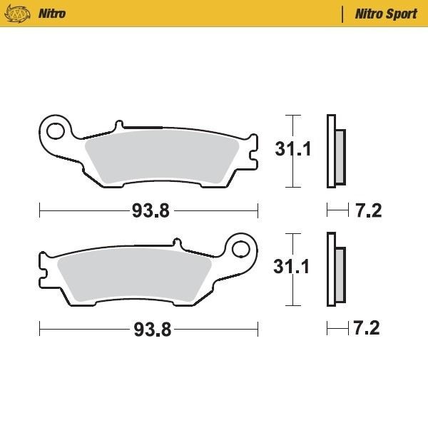 Motomaster Vorder Links Nitro Sport Sinter BremsbeläGe Yamaha YZ 450 F 2008-2019-image
