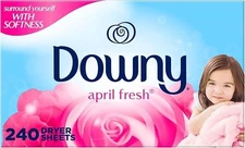 Downy Fabric Softener Dryer Sheets, April Fresh, 240 count