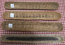 ANTIQUE FRENCH BREAD PROOFING BASKET LINEN LINED VINTAGE WICKER BAGUETTE X LONG