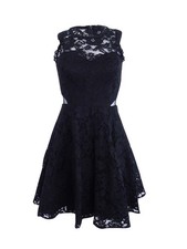 Xscape Women's Cutout Lace Illusion Dress (2, Black) 808593920541