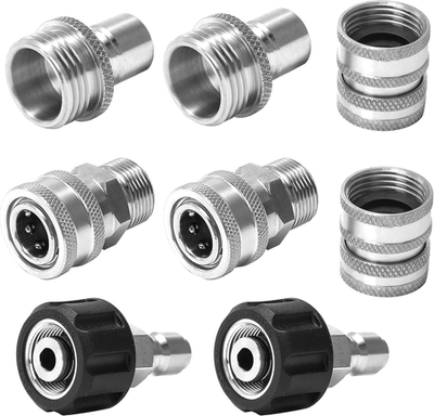#ad Ultimate Pressure Washer Adapter Set Stainless Steel Quick Disconnect Kit M22 $47.04