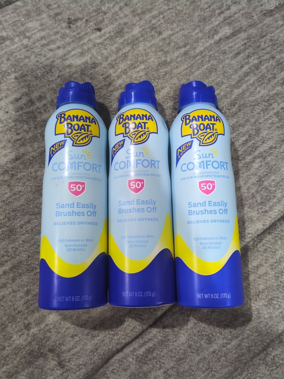 Banana Boat Sun Comfort SPF 50 Sunscreen 6oz 3-Pack for Continuous Protection