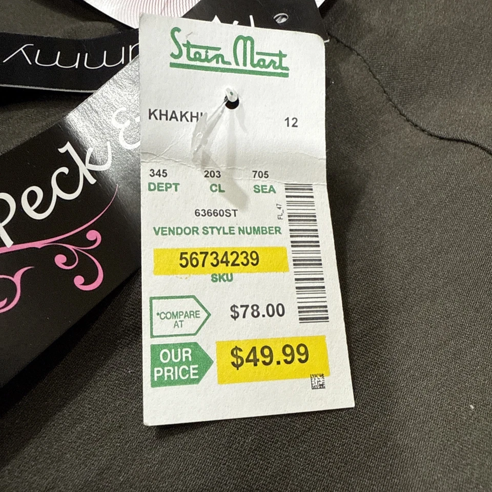 Pantalones de vestir para mujer Peck&Peck caqui pantalones talla 12 nuevos con etiquetas logotipo elástico usado en excelente estado Foto 3 de 4