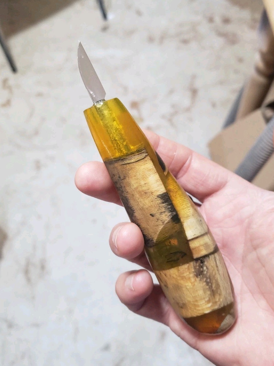 Wood Carving Knife 1" Blade Wood & Resin Handle