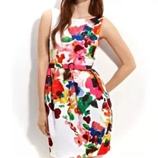 ELIZA J | 6 | Watercolor Floral A-Line Cocktail Belted Sheath Shift Dress EUC!