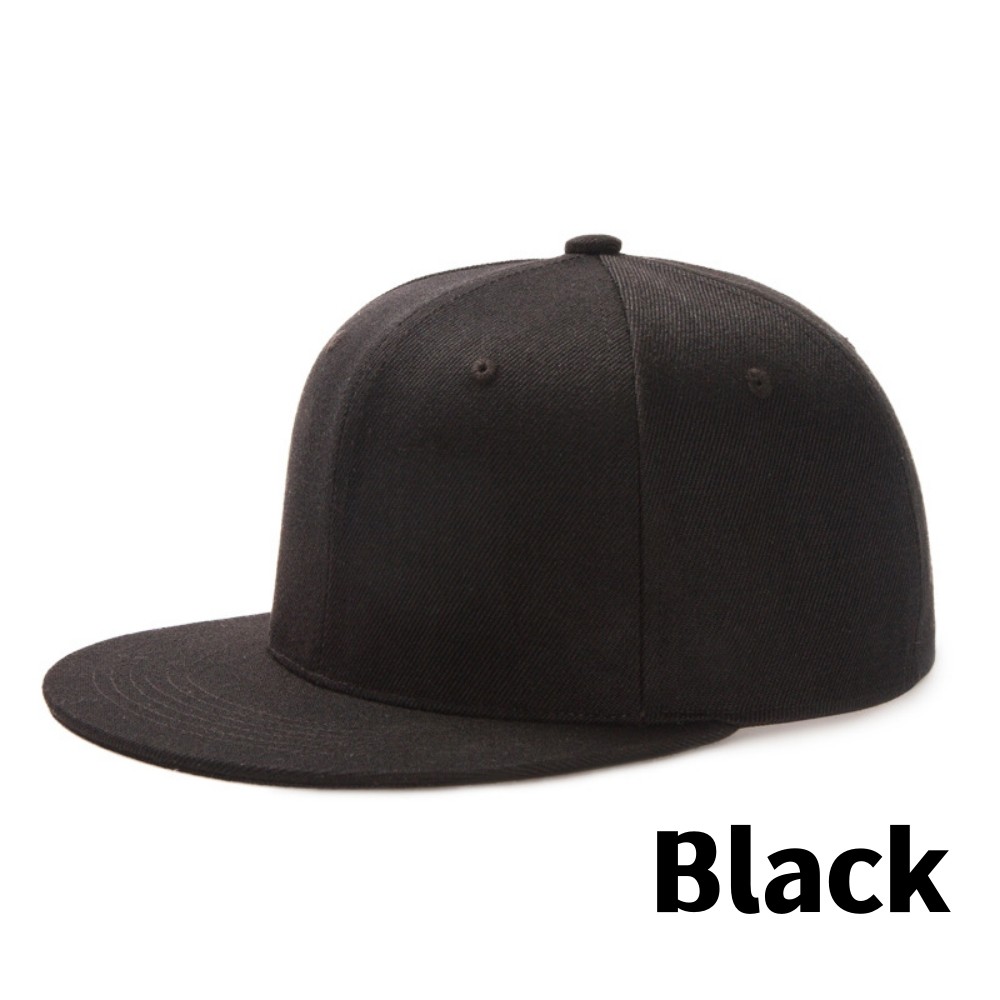 Baseball Cap Canvas Solid Flat Brim Mens Snapback Hat Hip Hop Visor Hats