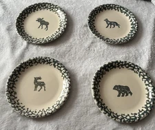 New Set of 4 Tienshan Folk Craft North Country Salad/Dessert Plates NEW 7 3/4In
