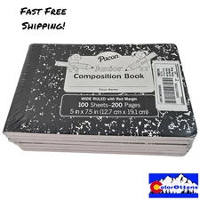 6 Pack Pacon Junior Composition Book Wide Ruled 5" x 7½"  100 Sheets Each Sealed