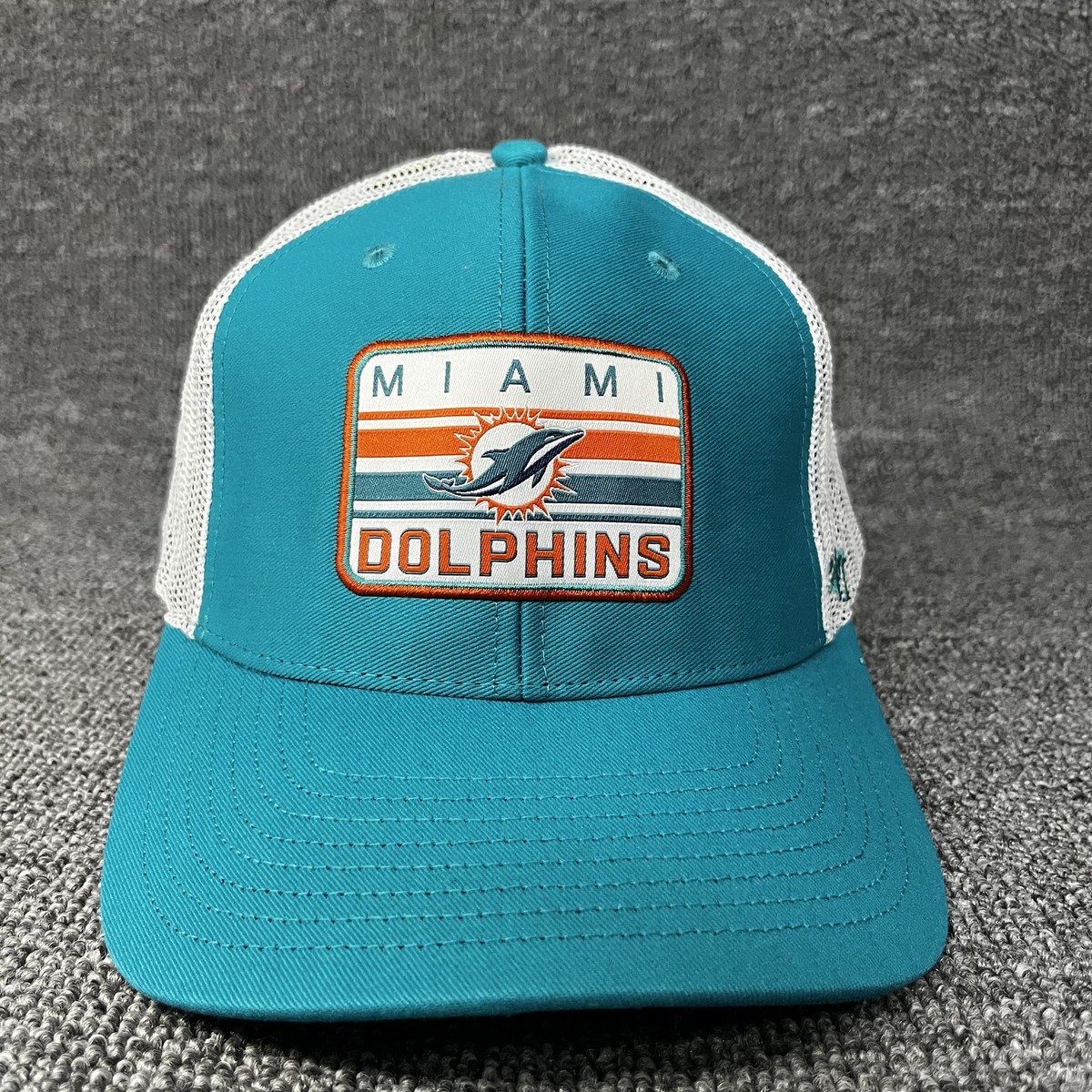 47 Brand Miami Dolphins NFL Hitch Trucker Snapback Hat Teal White Patch NEW