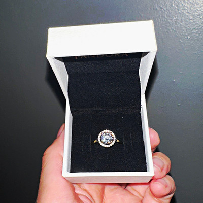 PANDORA Sparkling Elevated Heart Ring, Size 8.5, 14k Rose Gold-plated