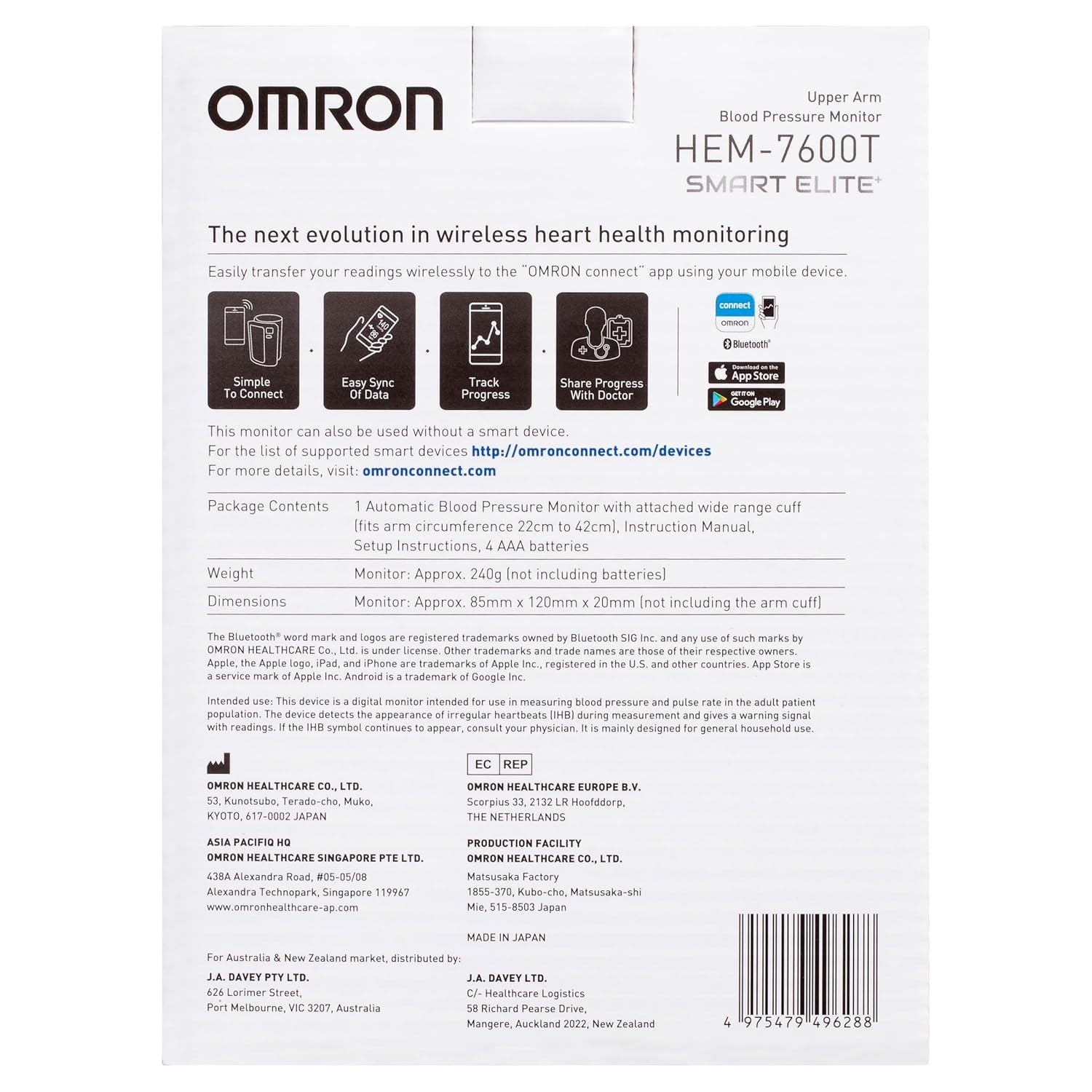 🔥Omron Smart Elite+ HEM-7600T Wireless BP Monitor Arm Intelli Wrap Bluetooth🔥 — image 5