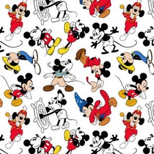 Disney Mickey Mouse Characters Baby Nursery Cotton Fabric by the Yard