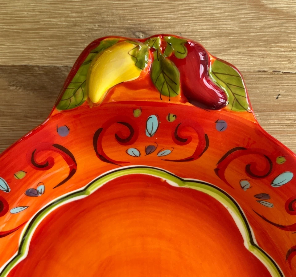 Plato para servir Pier 1 One Imports Pasilla loza chile pimienta naranja 16,5" Foto 2 de 4