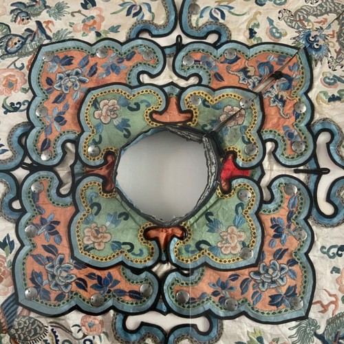 ANTIQUE CHINESE CHINA MANDARIN QING SILK EMBROIDERY TEXTILE HANDCRAFT COLLAR 19 - Picture 6 of 12