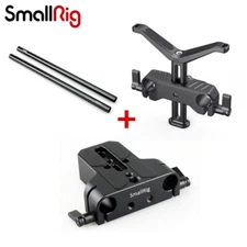 SmallRig Baseplate w/ Dual 15mm Rod Clamp+2PCS 15mm 12inch Rod+Lens Support