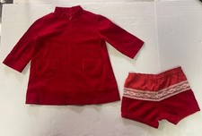 Vintage Handmade Girls Long Sleeve Dress  Matching Shorts