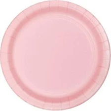 Pink 7" Paper Plates 24 Per Pack Pink Tableware Party Decorations Supplies