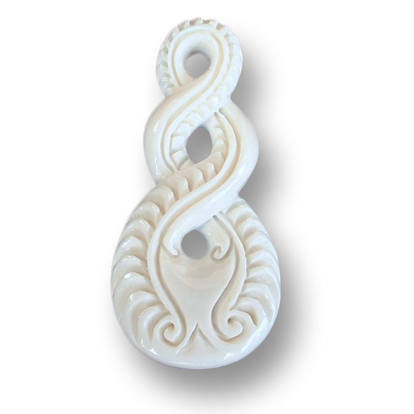 Tribal Amulett AnhäNger Mit Band Bone Knochen Maori Twist Design PB085-image