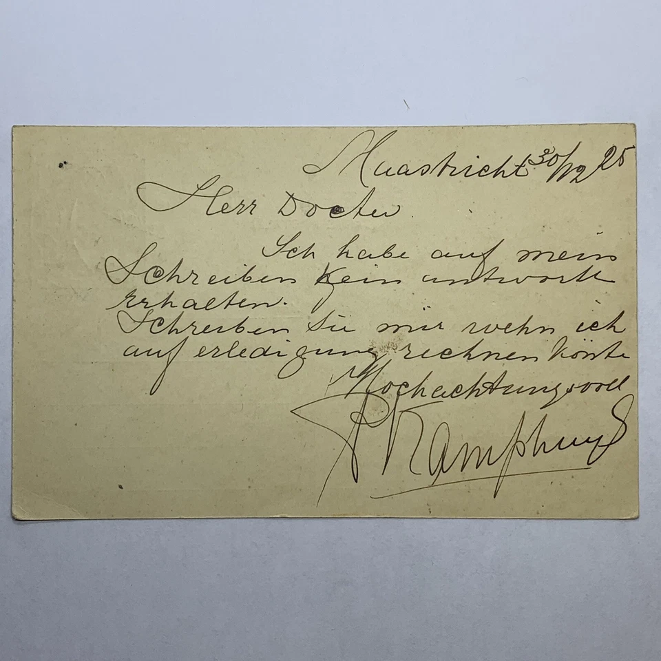 1926 НИДЕРЛАНДЫ ПОЛОВИНА НАДПЕЧАТКА ОТКРЫТКА, МААСТРИХТ ОТМЕНИТЬ В WIESBADEN ГЕРМАНИИ - Изображение 4 из 4