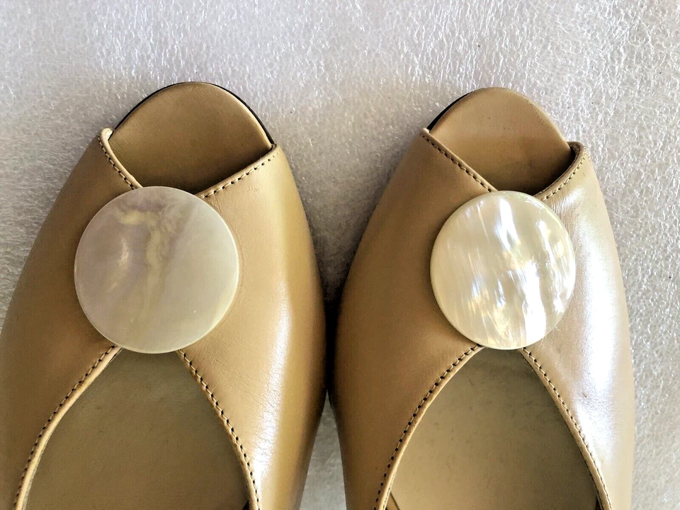 NUEVO Zapatos Rangoni Para Mujer Cuero Punta abierta Eslinga Trasera 7.5 B con MOP Hechos en Italia Foto 2 de 4