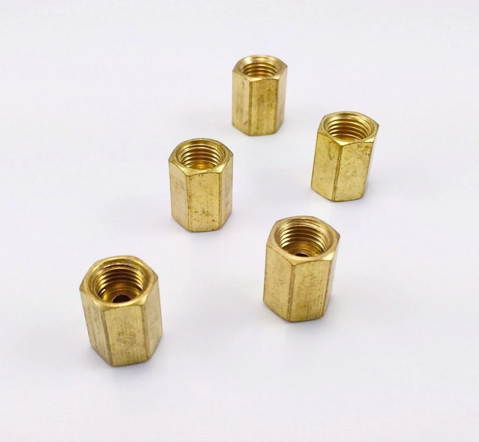 Uniones de tubo de línea de freno de 3/16" con llamarada invertida de latón para automóvil de 10 piezas (3/8" - 24 roscas) Foto 4 de 4