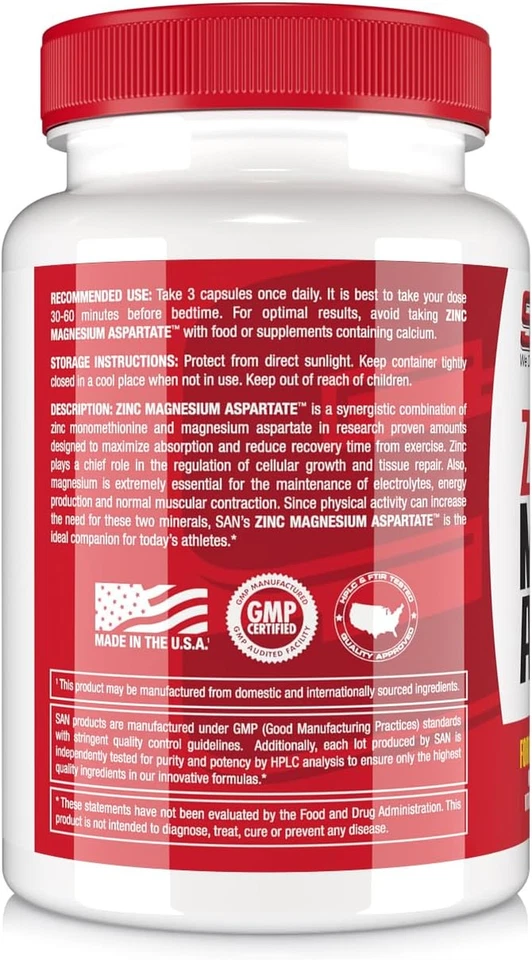 Nutrición Zinc Magnesio Aspartato - Complejo Mineral Esencial para Apoyar el Sueño Foto 3 de 4