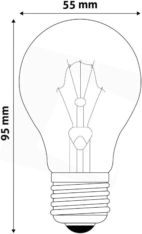 LAMPADA INCANDESCENZA FILAMENTO 100W 230V E27 (kit 10 pezzi) - Immagine 3 di 4