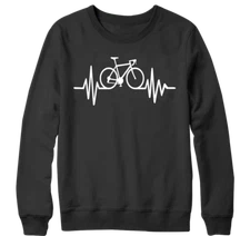 Cycle pulse Sweatshirt cyclist novelty Heartbeat bicycle sport Racing Gift top