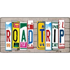 MINI Size 4"x2.2" License Plate Metal Sign Wood Art for Home Road Trip