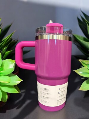 Stanley 20oz PUNCH SHIMMER Pink Winter Wonderland Quencher Tumbler