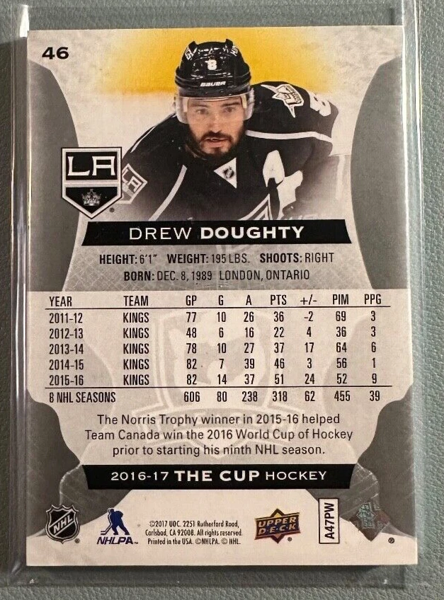 DREW DOUGHTY 2016-17 Upper Deck The Cup 114/249 - Image 2 of 2