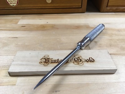 Vintage Gold Blacksmith Custom Ice Pick Shorter Awl Tool Custom Aluminum Handle
