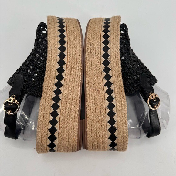 Tory Burch Dandy Chunky Platform Woven Espadrilles Sandals Size 11 thumbnail 4