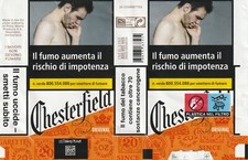 Q1 - Pacchetto Vuoto Aperto Carta Sigarette Chesterfield Original