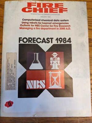 FIRE CHIEF JANUARY 1984 COMPUTERIZED CHEMICAL DATA SYSTEM MAGAZINE RARE VTG