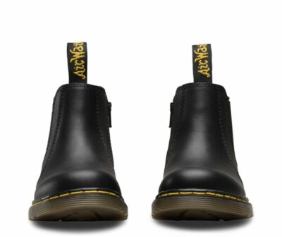 Bottes Dr. Martens 2976 Shenzi Noir Pour Enfants - Slip-on En Cuir, Neuves Avec Boîte