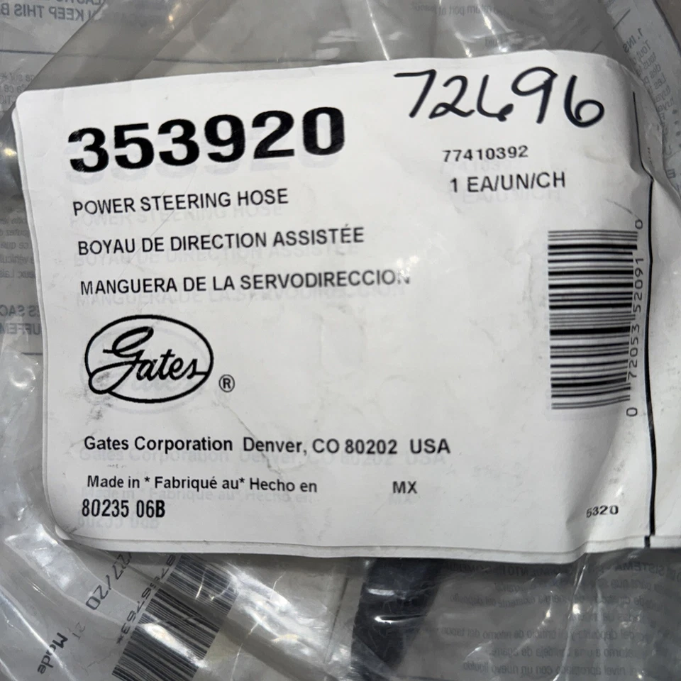 Conjunto de manguera de línea de presión de dirección asistida 353920 puertas para camioneta F150 F250 Ford Foto 2 de 4