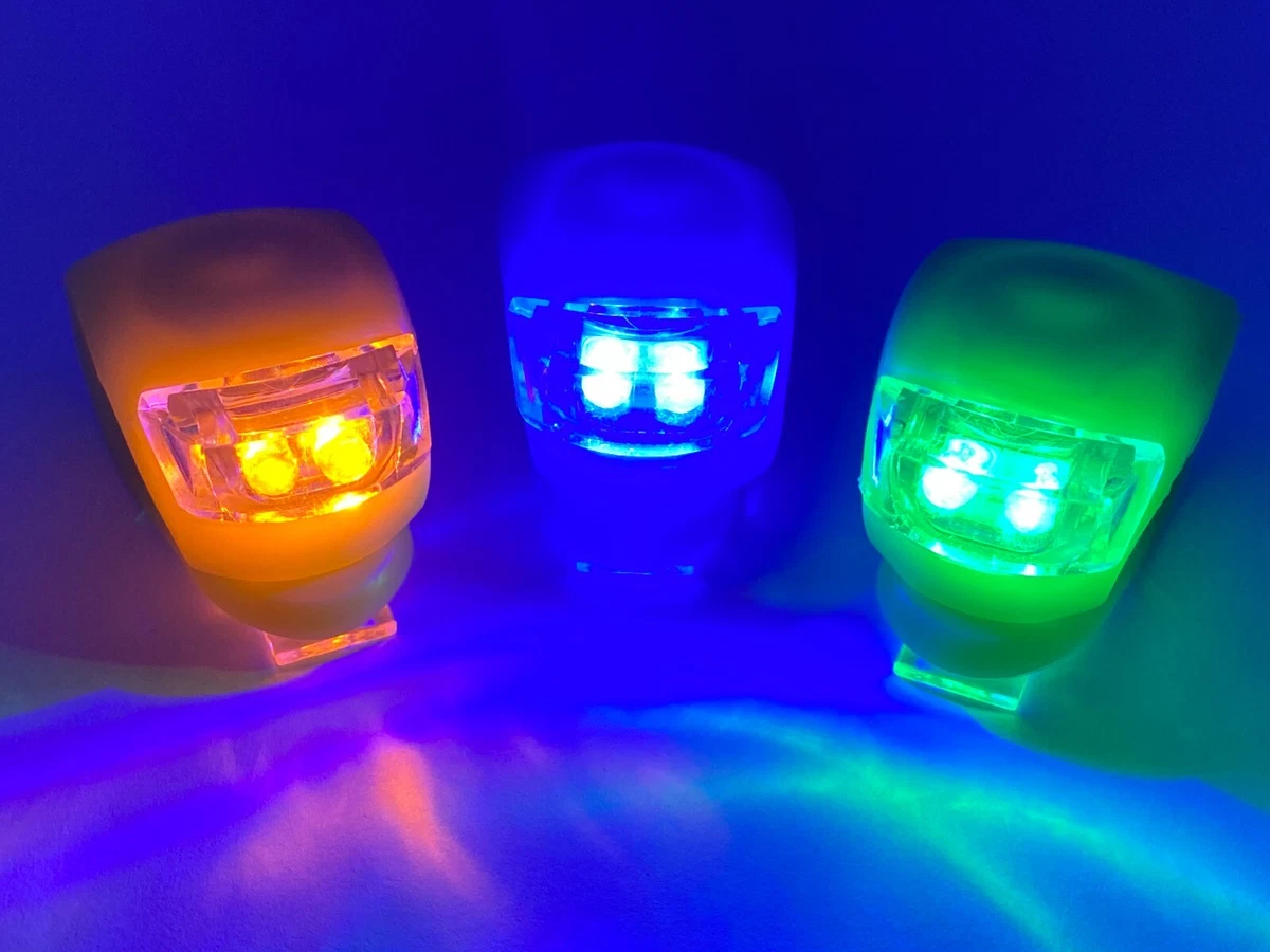 40 100pcs Silicone Led Bike Lights Front Head Frog Flash Light Yellow Green Blue
