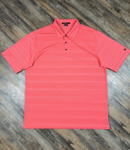 Nike Golf Polo Shirt Men's XL Red Tiger Woods Vapor Snap Button Heather Stretch - Picture 2 of 12