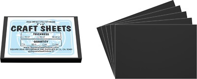 Black Flex Plasticard Polystyrene Craft Sheets - 4''x6'' - .060'' thick - 10 Pack