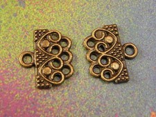 50 Bronze 1 to 3 Hole Connectors Charms Metal Necklace Bracelet End Components