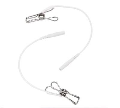 ElectraStim tens e-stim ear nipple steel clips 2 x 2mm female input plugs uk!