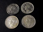 Lot of 4 Canadian Quarters Silver George VI
