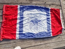 Very Unusual Chevrolet Bowtie Dealership Advertising Flag GM 1940s 1950s 60 x 30