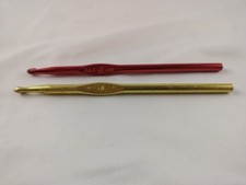 VTG Lot of 2 Crochet Hooks Aluminum U.S.A Size J Boye And Gem