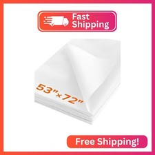 ZOMONETI Medium Weight 53" 72" White Iron On Non-Woven Fusible Interfacing, Sing