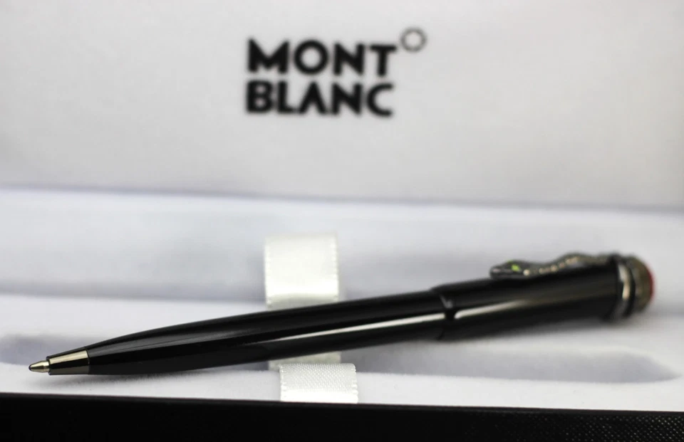 Caneta esferográfica Montblanc Meisterstuck Star Walker em tinta azul com clipe de cobra. - Imagem 4 de 4