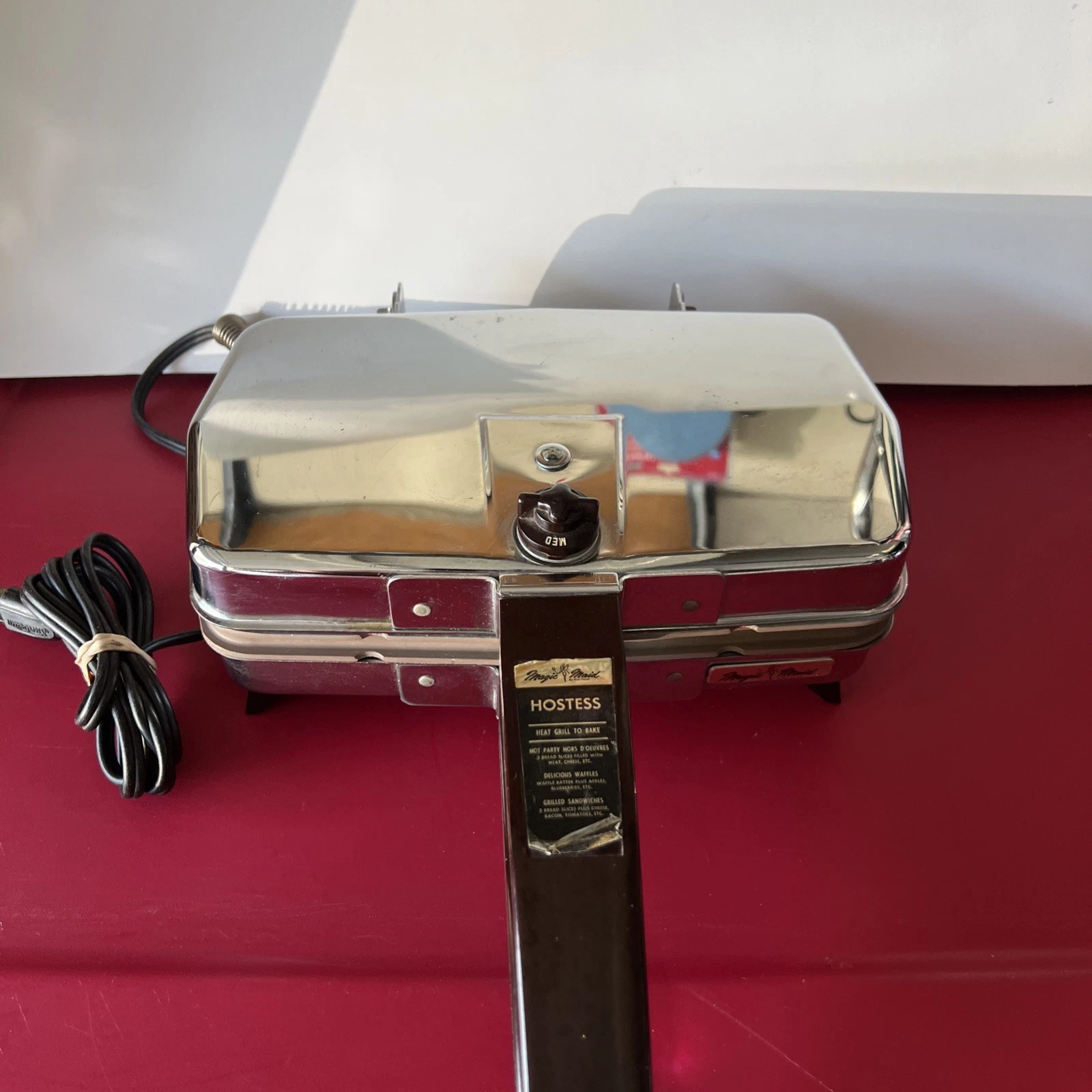 Vintage Magic Maid Waffle Maker & Griddle w/power Cord Tested & Works (Preowned)