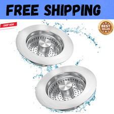 Upgraded 3 in 1 Kitchen Sink Drain Strainer Stopper,Stainless Steel Wrap Around