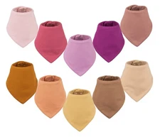 Bandana Scarf Bibs 10 Pack - Water Resistant and Absorbent Infant Drool and T...